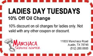 Ladies Day Tuesday Manchaca Service Center